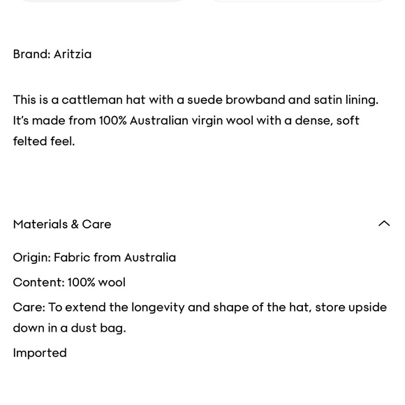 Aritzia Journey Cattleman Cowboy Hat - Picture 5 of 9